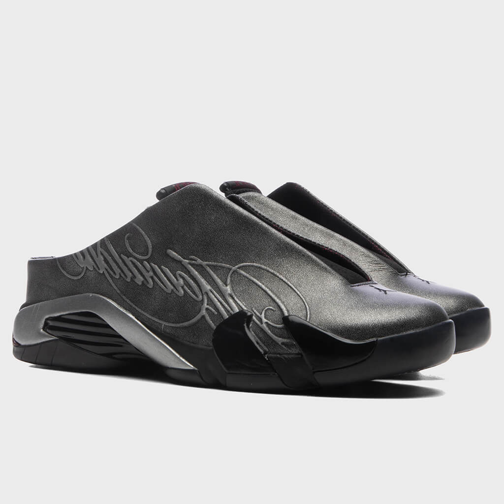 14 Retro Mule - Black/Metallic Silver/Burnt Red