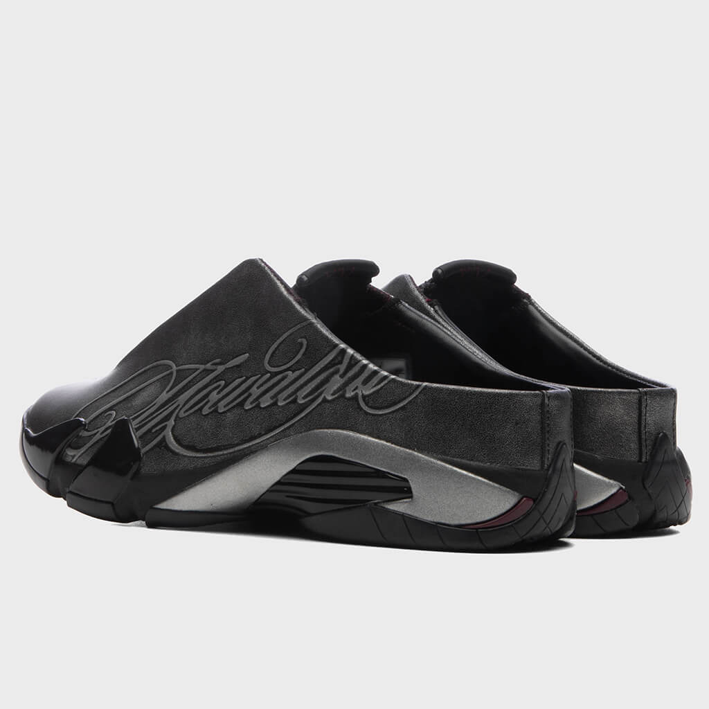 14 Retro Mule - Black/Metallic Silver/Burnt Red