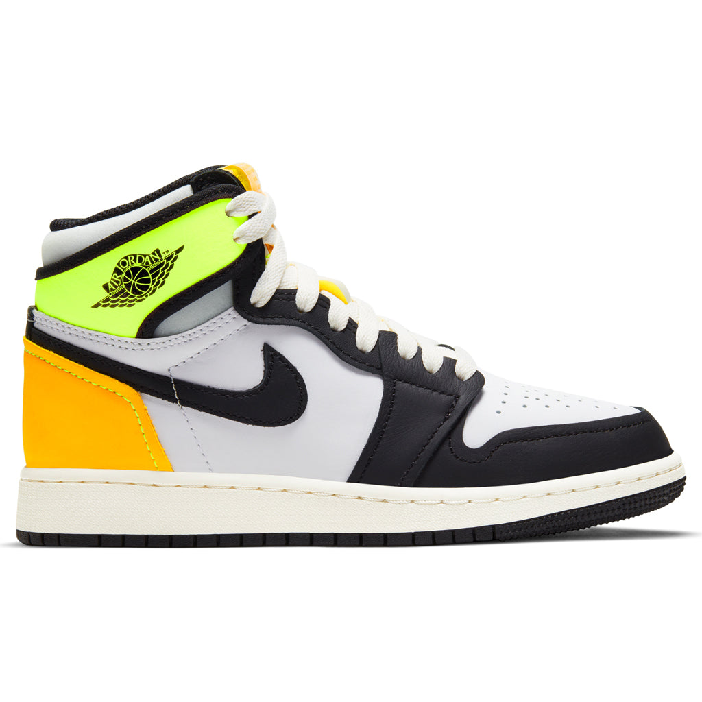 Air Jordan 1 Retro High OG (GS) - White/Black/Volt/University Gold