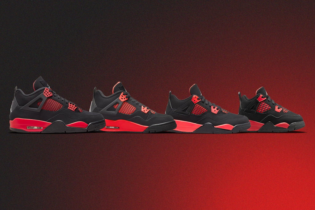 Air Jordan 4 Retro (PS) "Red Thunder" - Black/Red