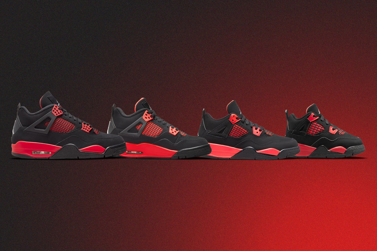 Air Jordan 4 Retro (PS) "Red Thunder" - Black/Red