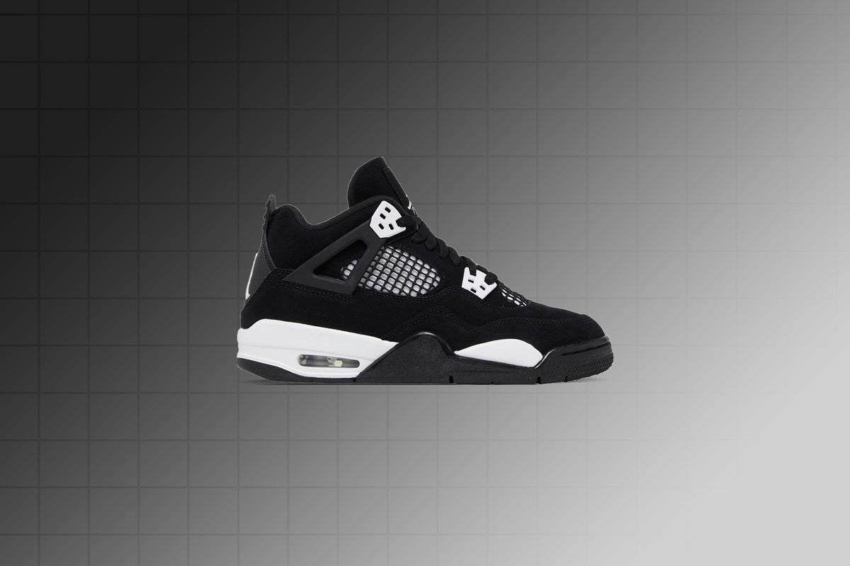 Air Jordan 4 Retro (GS) 'White Thunder' - Black/White