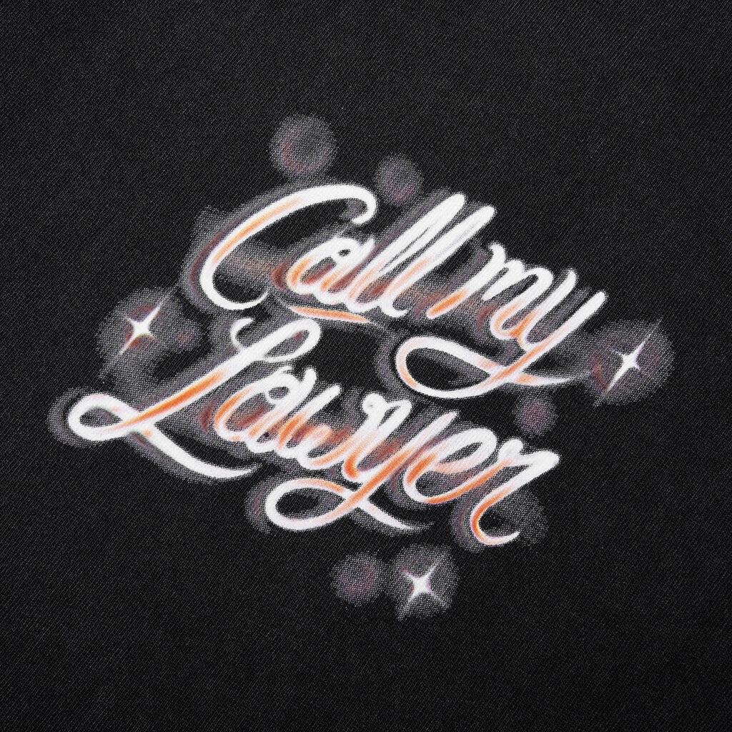 Airbrush Call My Lawyer T-Shirt - Washed Black