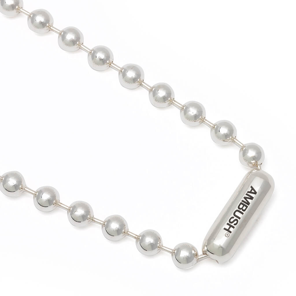 Ball Chain Short Necklace L - Silver