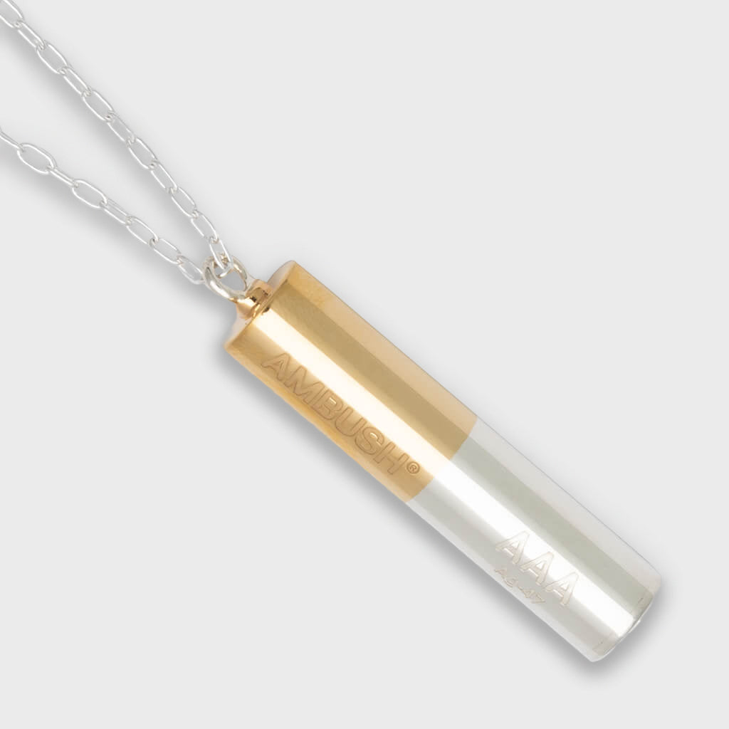 Battery Charm Necklace - Silver/Gold