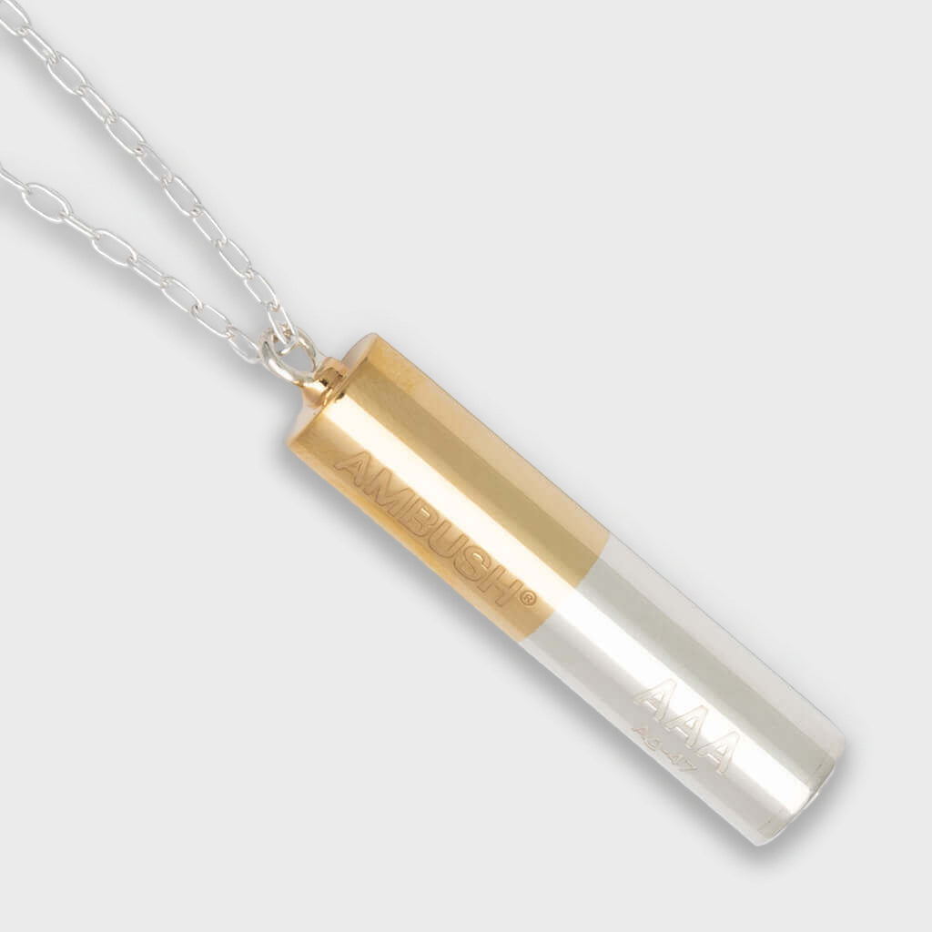 Battery Charm Necklace - Silver/Gold