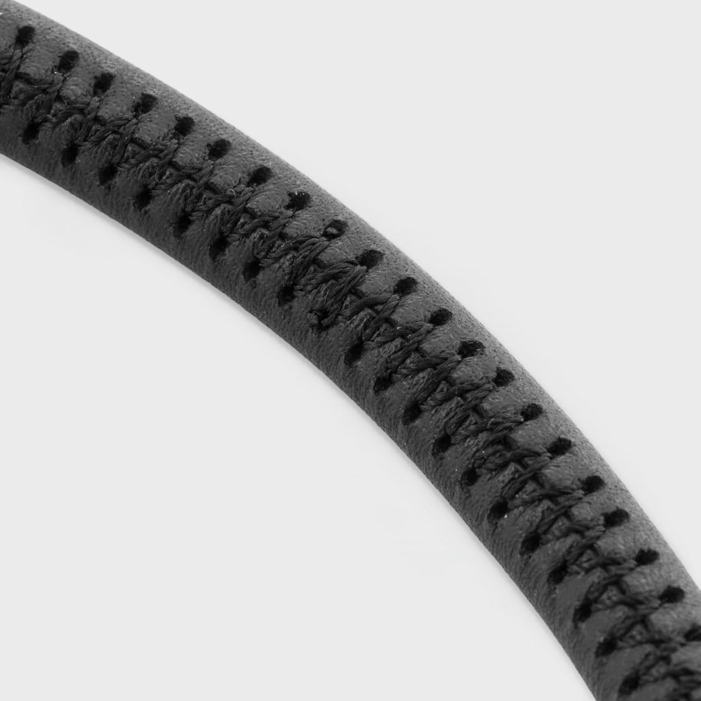 Bike Lock Leather Bracelet - Black/Black