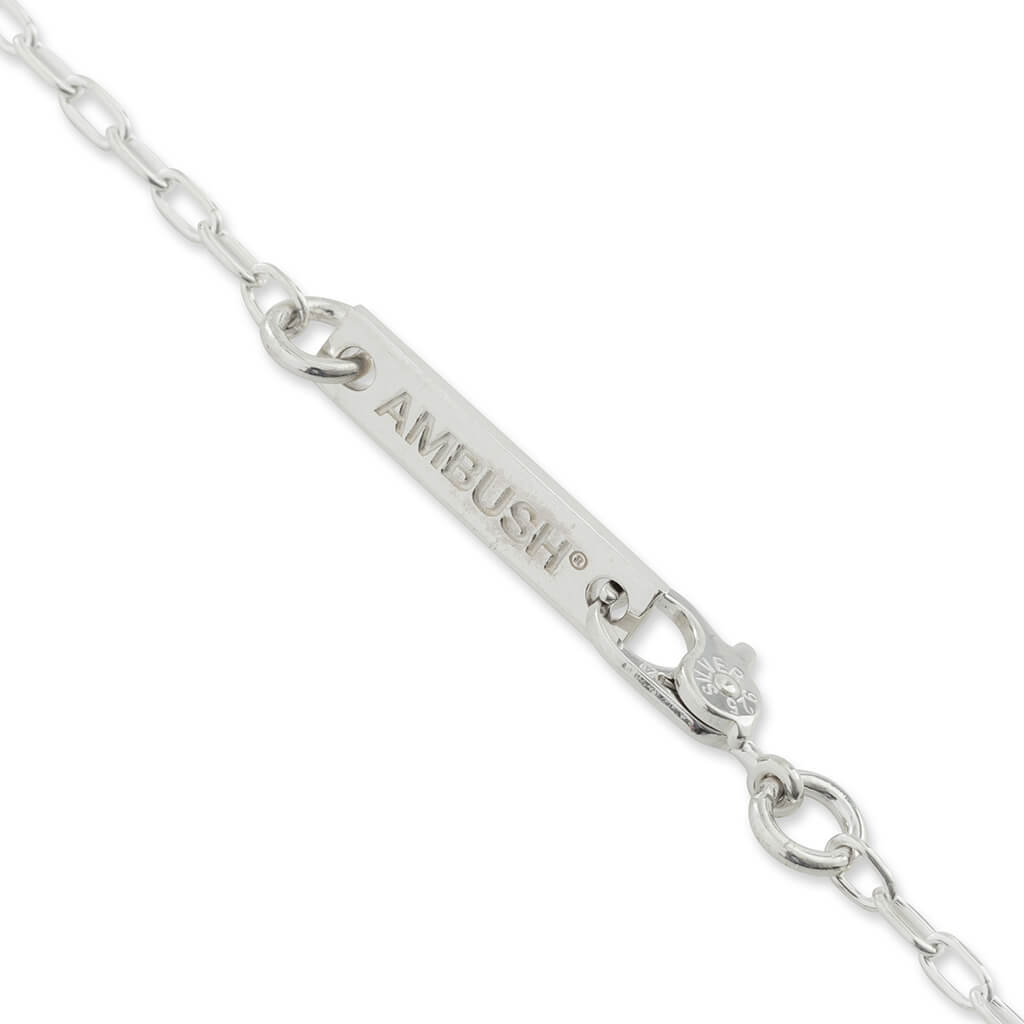 Carved Stones Charm Necklace - Green/Silver