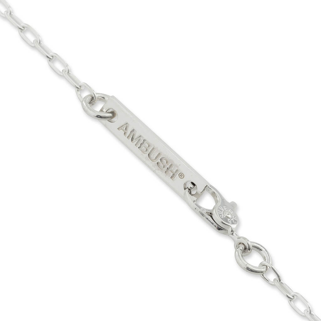 Carved Stones Charm Necklace - Light Blue/Silver