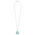 Carved Stones Charm Necklace - Light Blue/Silver