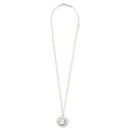 Carved Stones Charm Necklace - White/Silver
