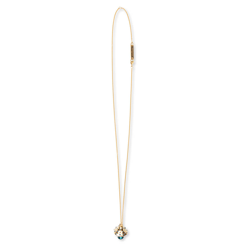 Color Mushroom Charm Necklace - Gold/Multi