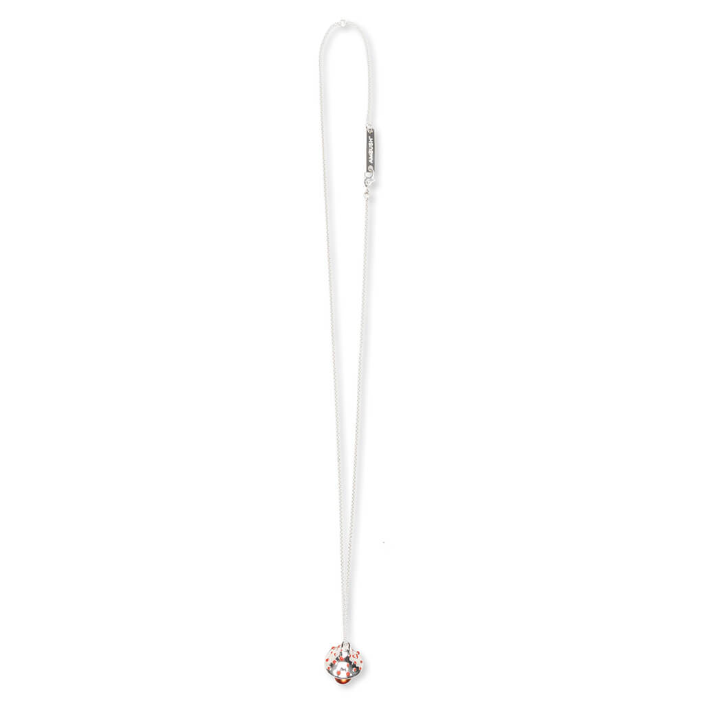 Color Mushroom Charm Necklace - Silver/Multi