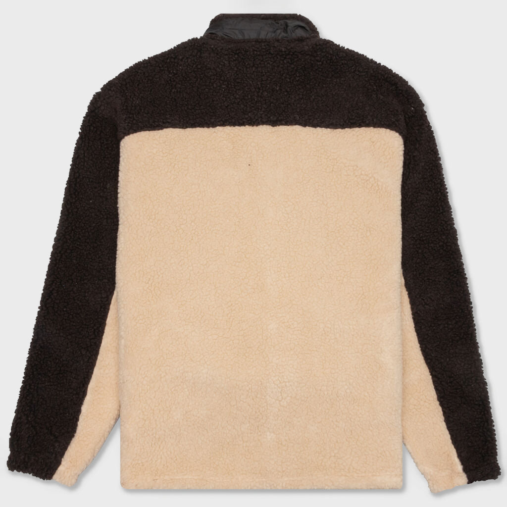 Fleece Zip Top - Brown/Beige