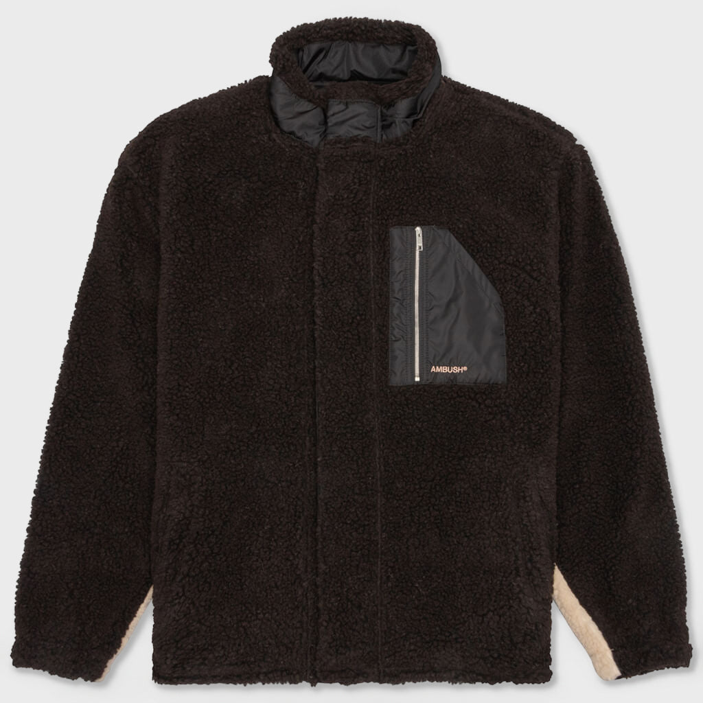 Fleece Zip Top - Brown/Beige