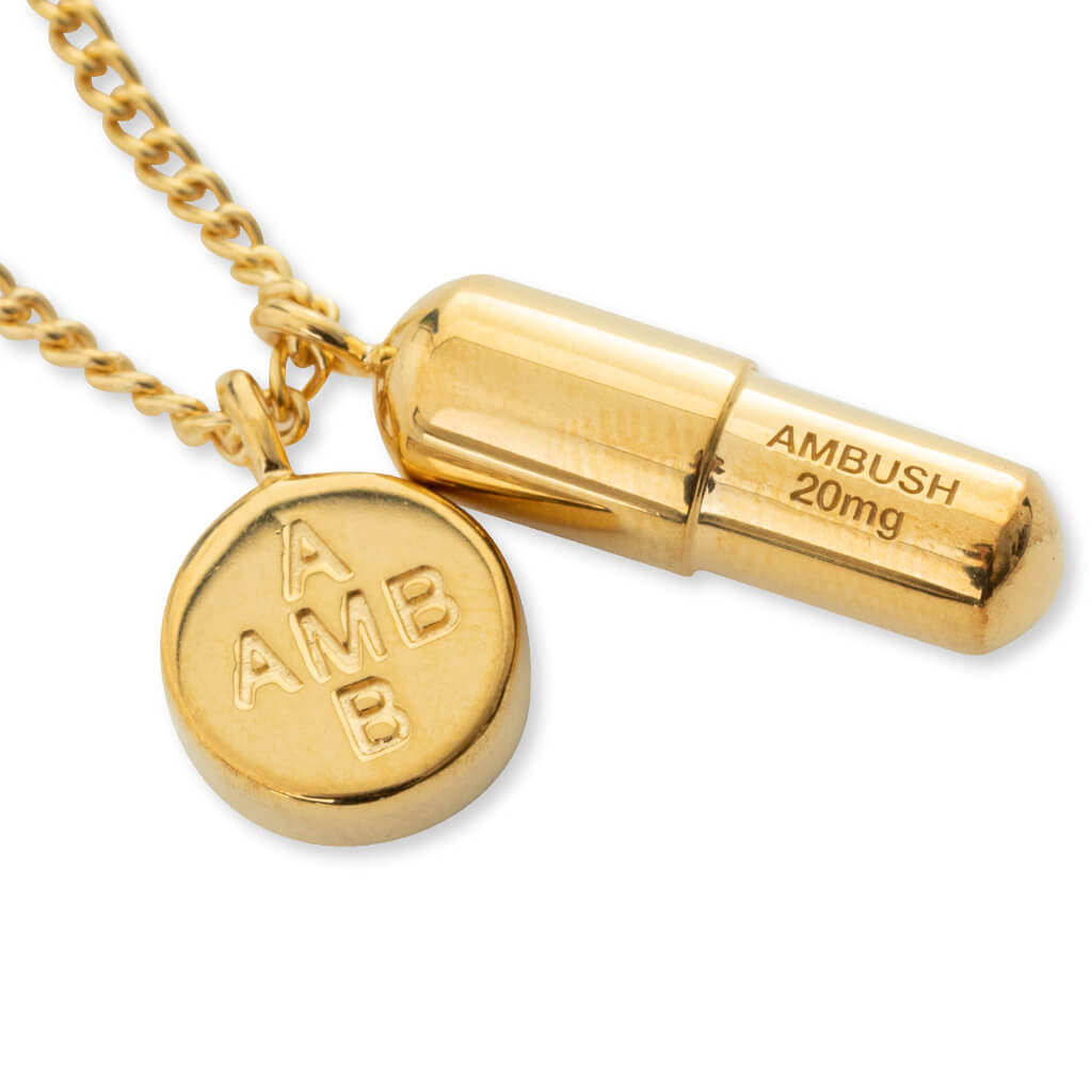 KK Pill Charm Necklace - Gold