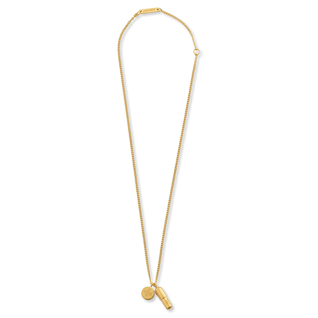 KK Pill Charm Necklace - Gold