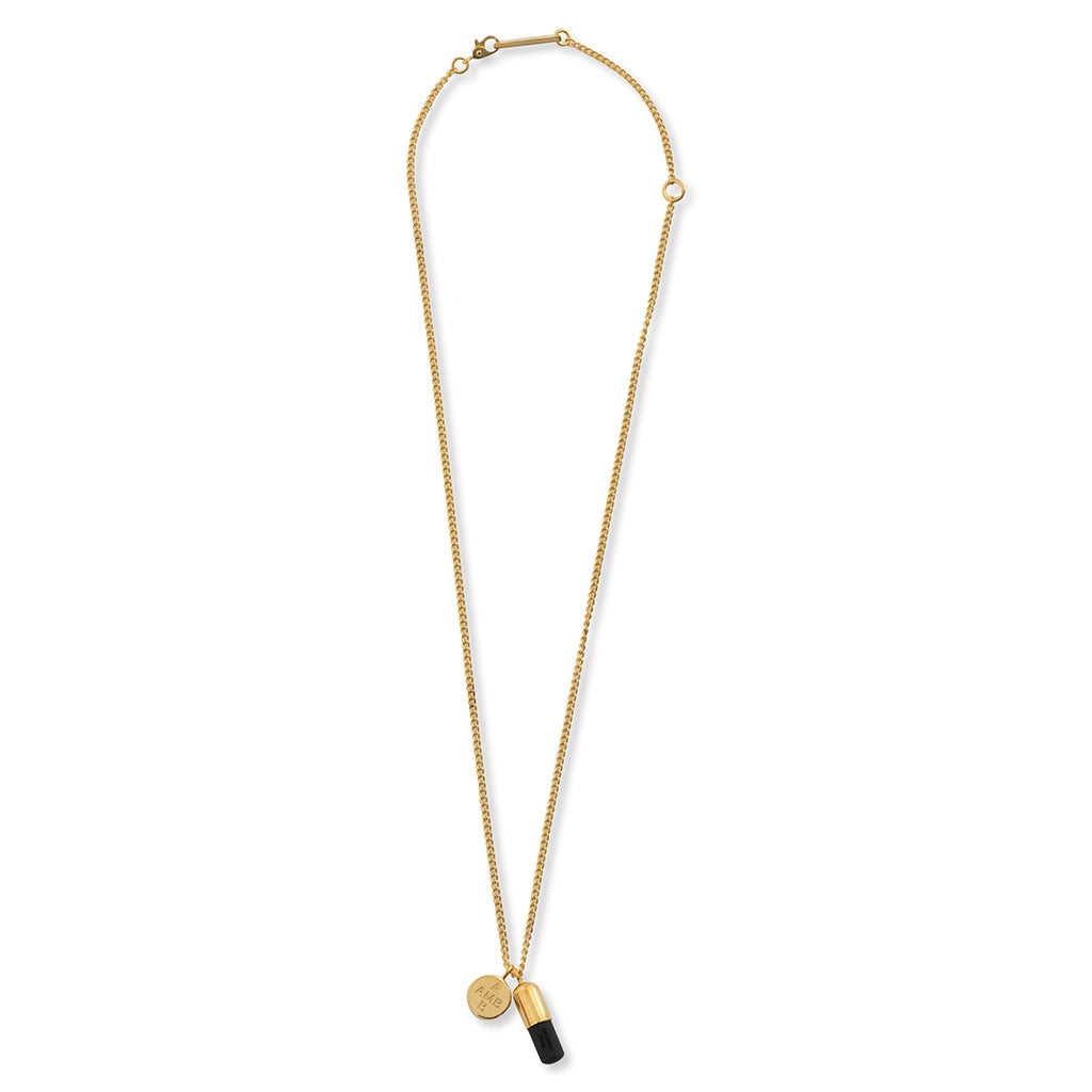 KK Pill Charm Necklace - Gold/Black