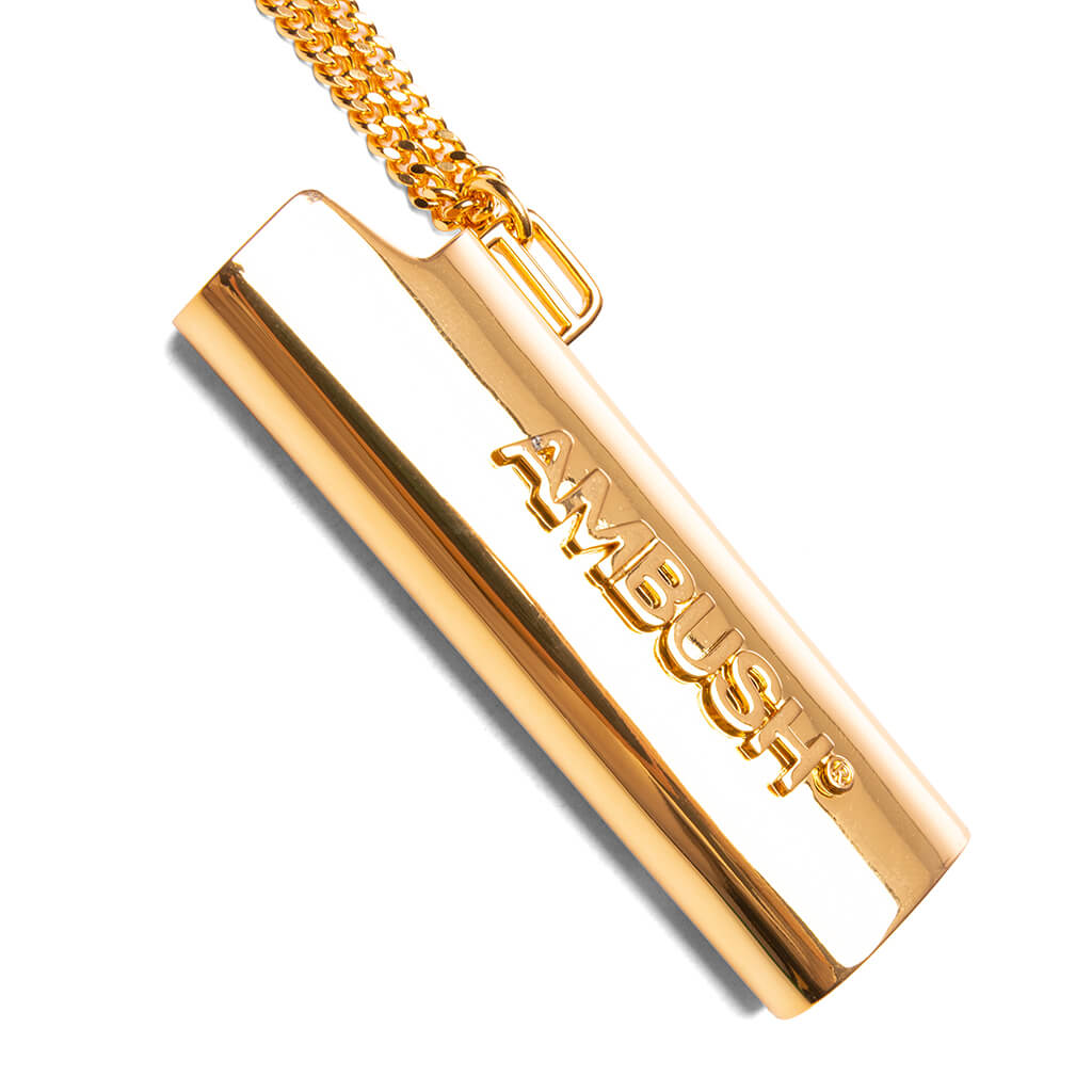 Logo Lighter Case Necklace - Gold