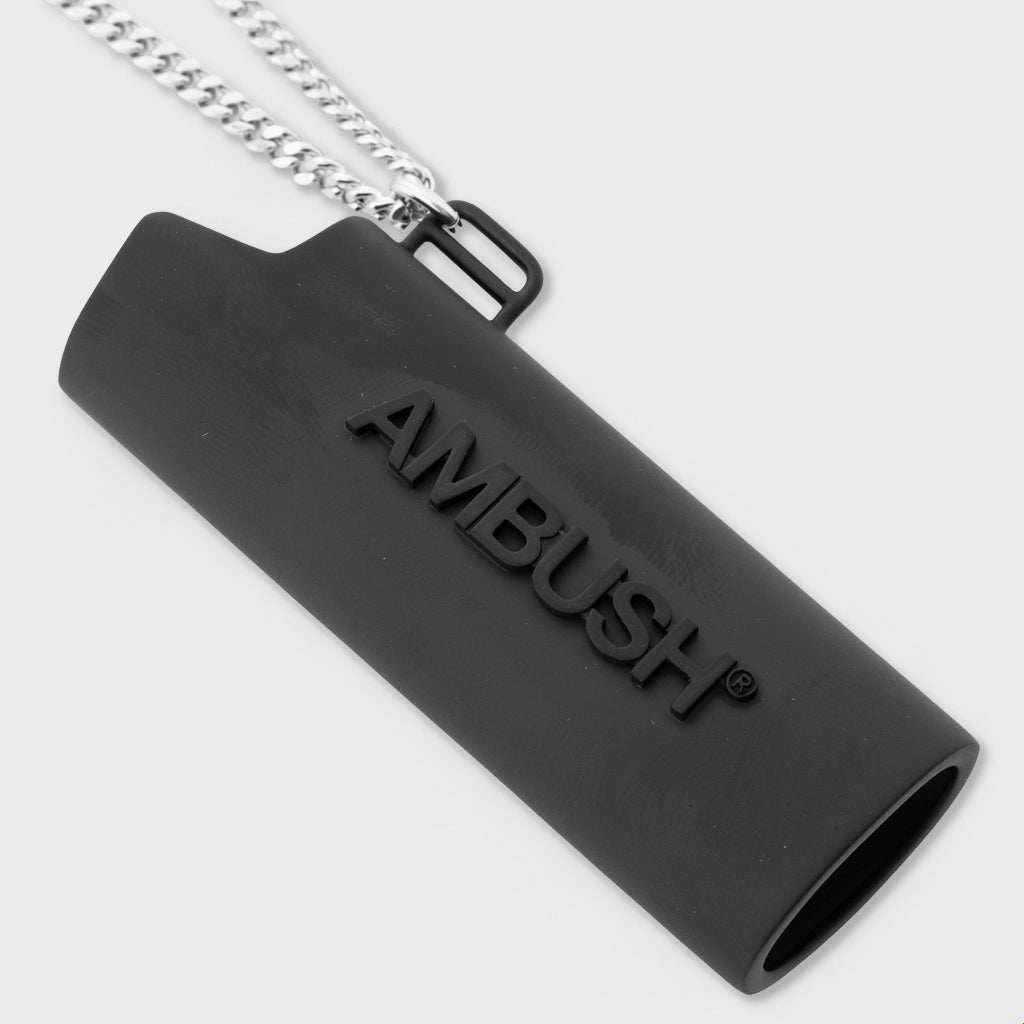 Logo Lighter Case Necklace L - Black