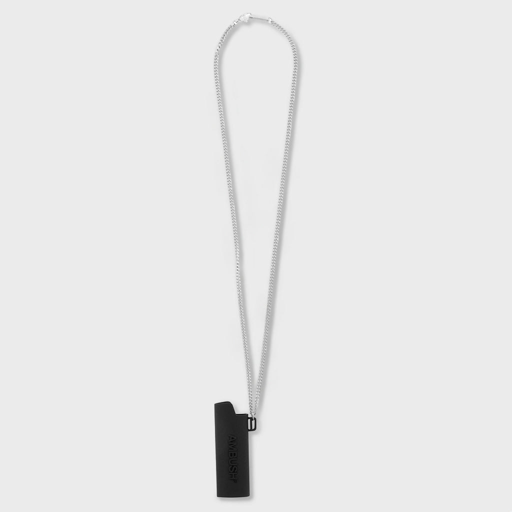 Logo Lighter Case Necklace L - Black/Silver