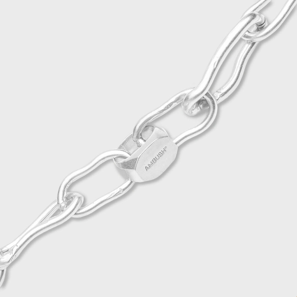 Mixed Chain Necklace - Silver/No Color