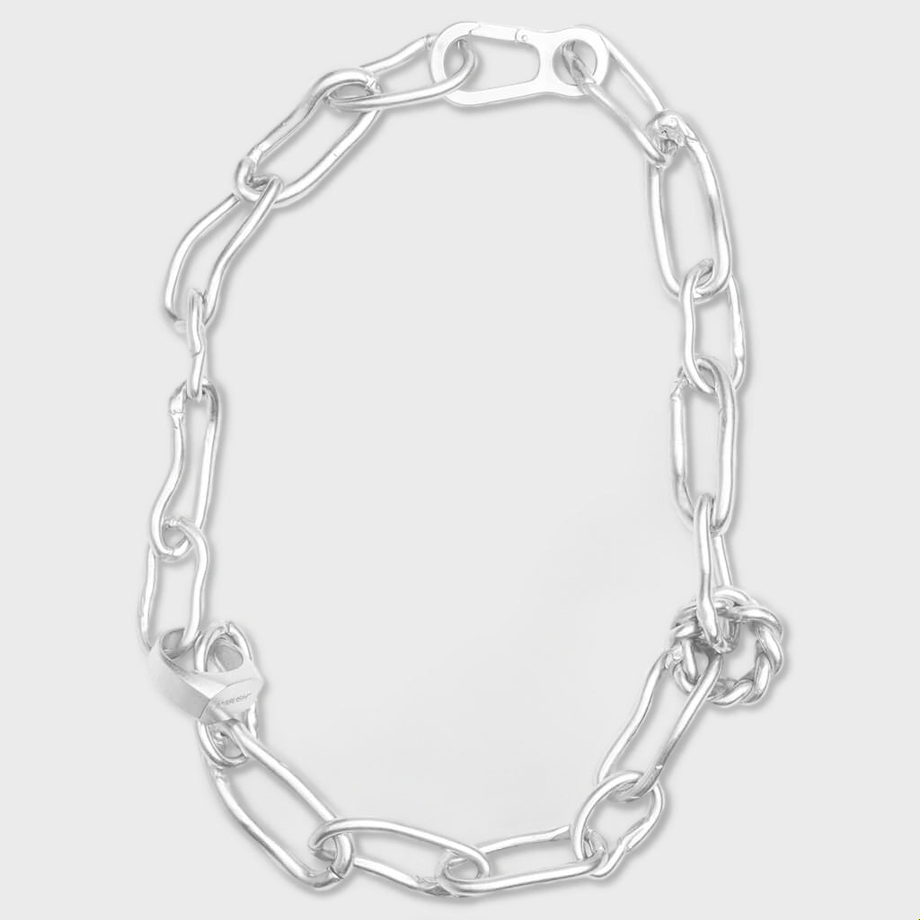 Mixed Chain Necklace - Silver/No Color
