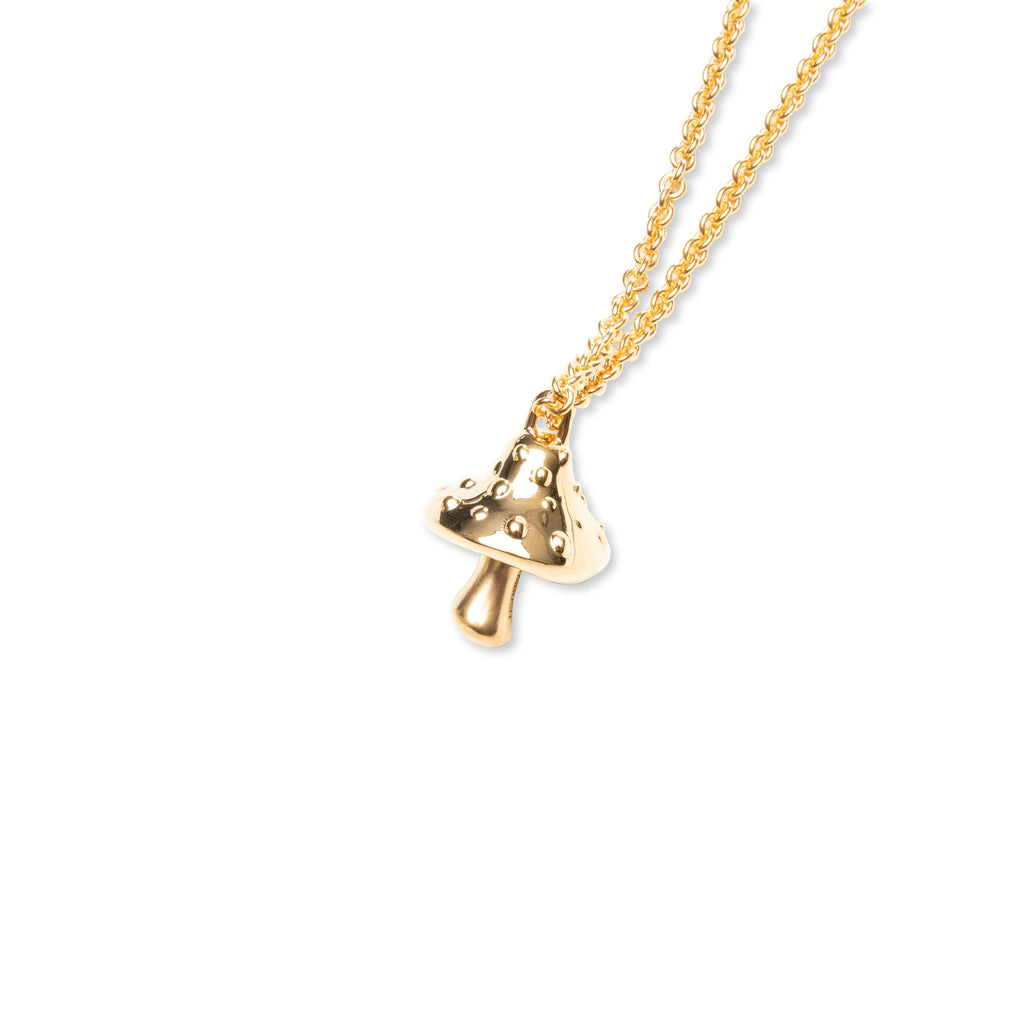 Mushroom Charm Necklace - Gold