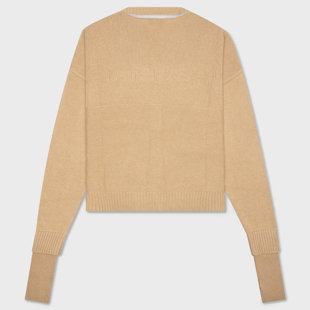 Oversized Logo Cardigan - Natural
