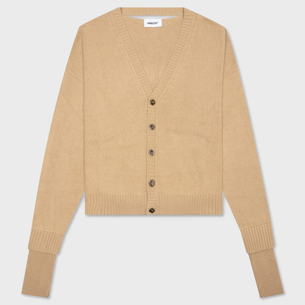 Oversized Logo Cardigan - Natural
