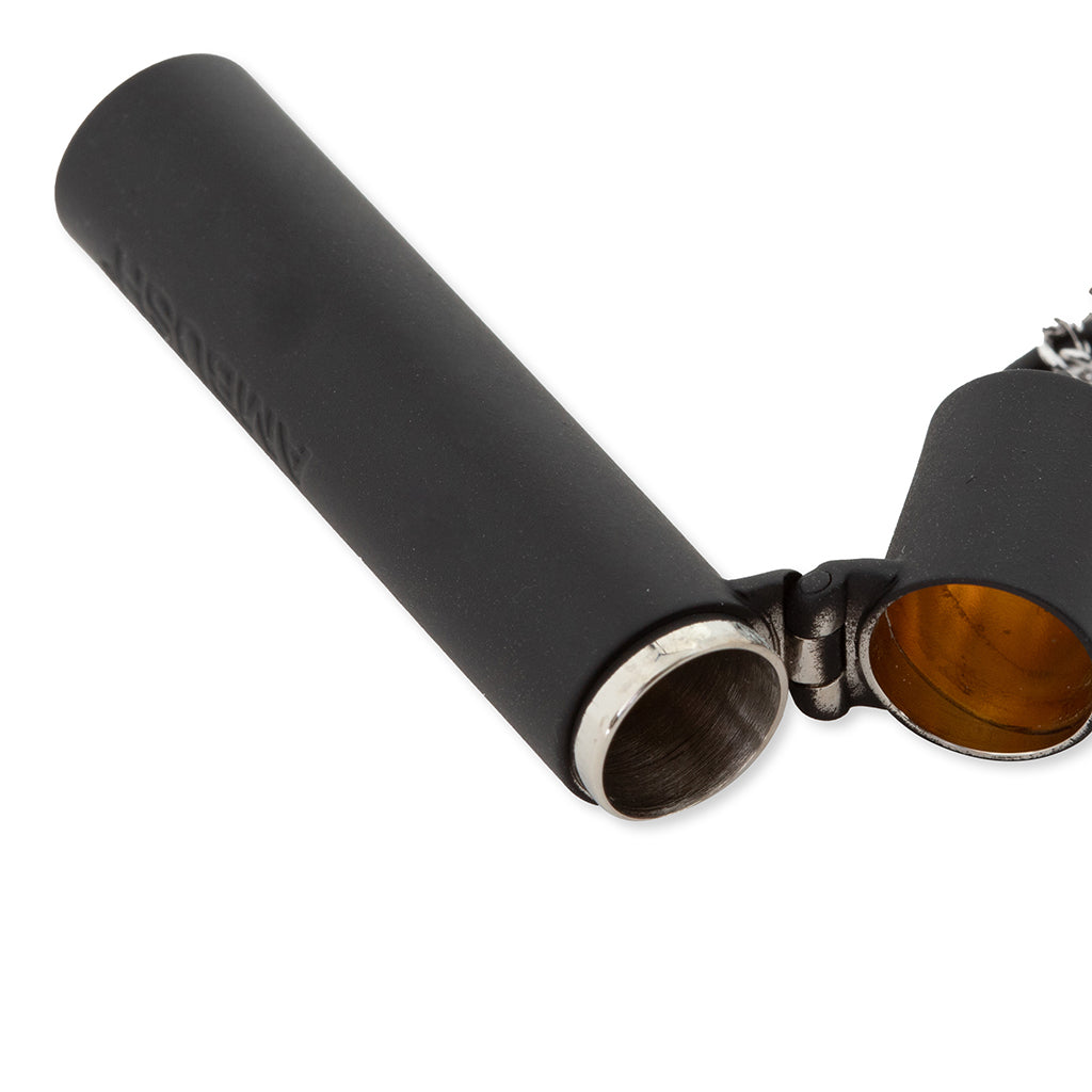 Pill Case Necklace - Black/Silver