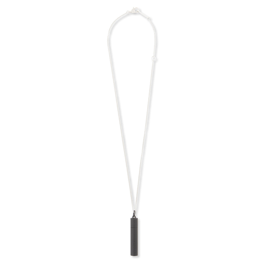 Pill Case Necklace - Black/Silver