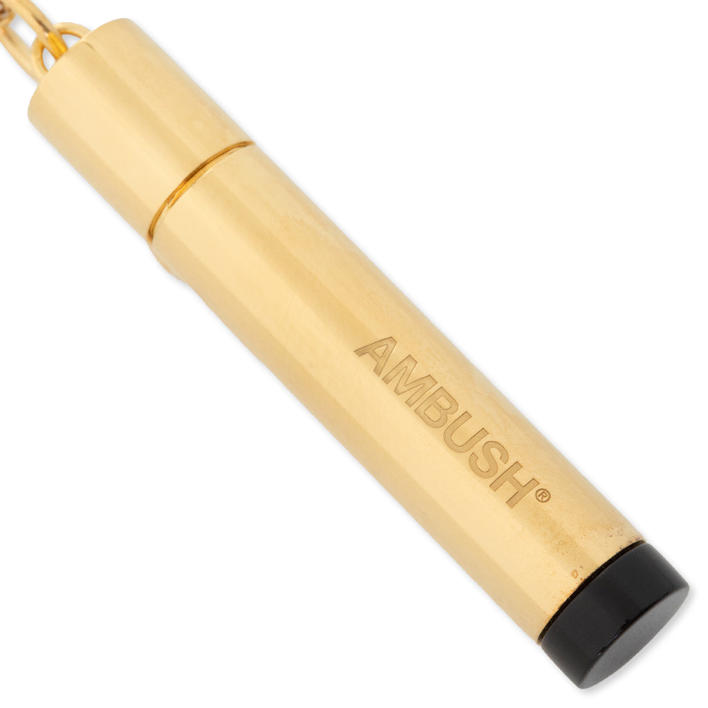 Pill Case Necklace Stone - Gold/Black