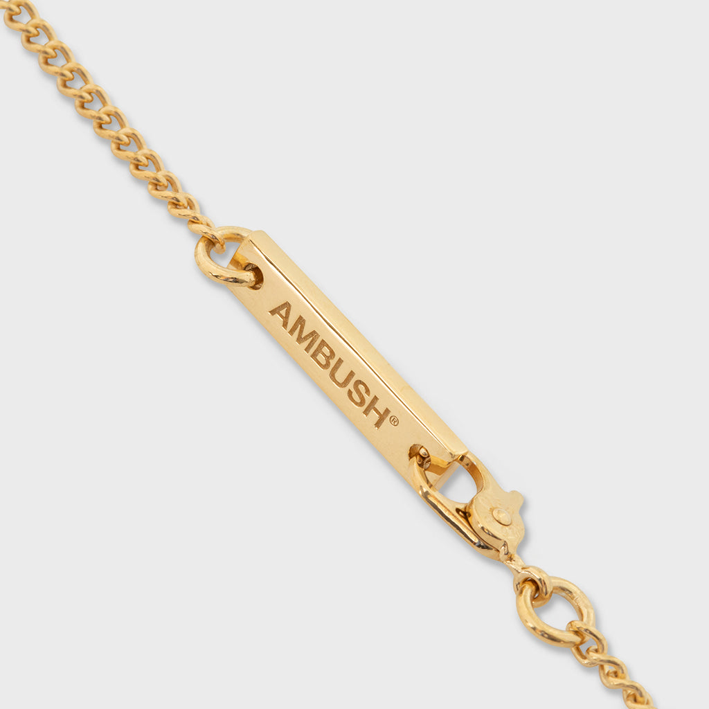 Pill Case Necklace Stone - Gold/Blue