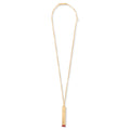 Pill Case Necklace Stone - Gold/Red