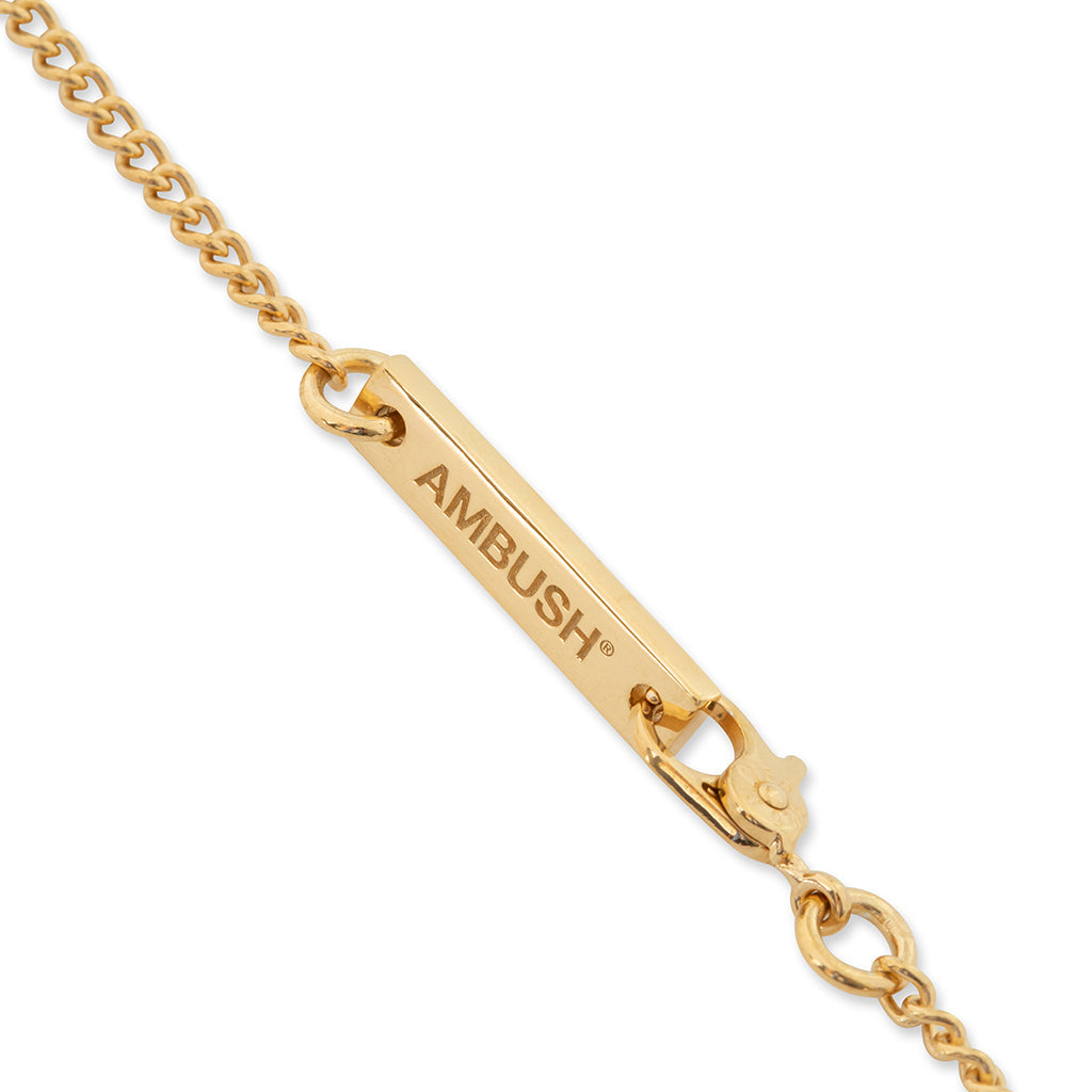 Pill Case Necklace Stone - Gold/White
