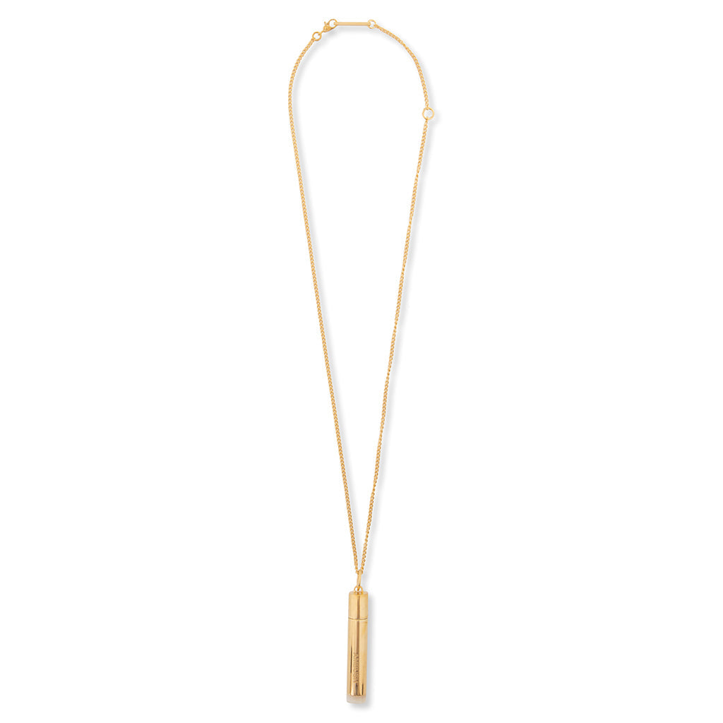 Pill Case Necklace Stone - Gold/White