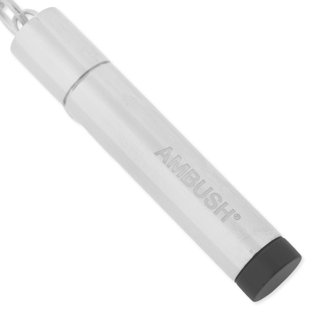 Pill Case Necklace Stone - Silver/Black