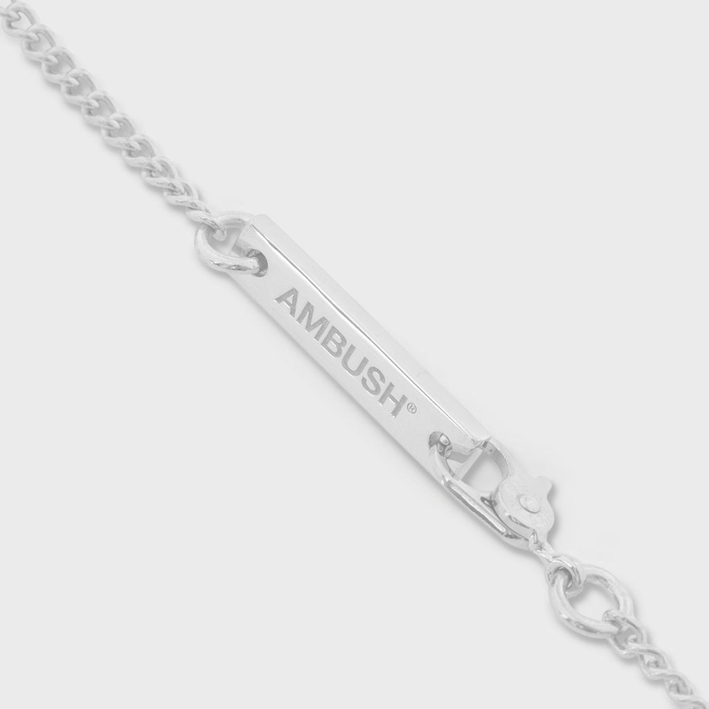 Pill Case Necklace Stone - Silver/White