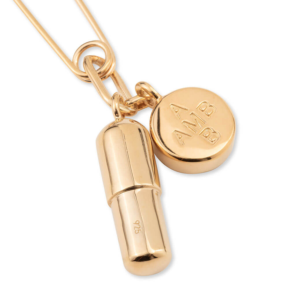 Pill Charm Earring - Gold/No Color