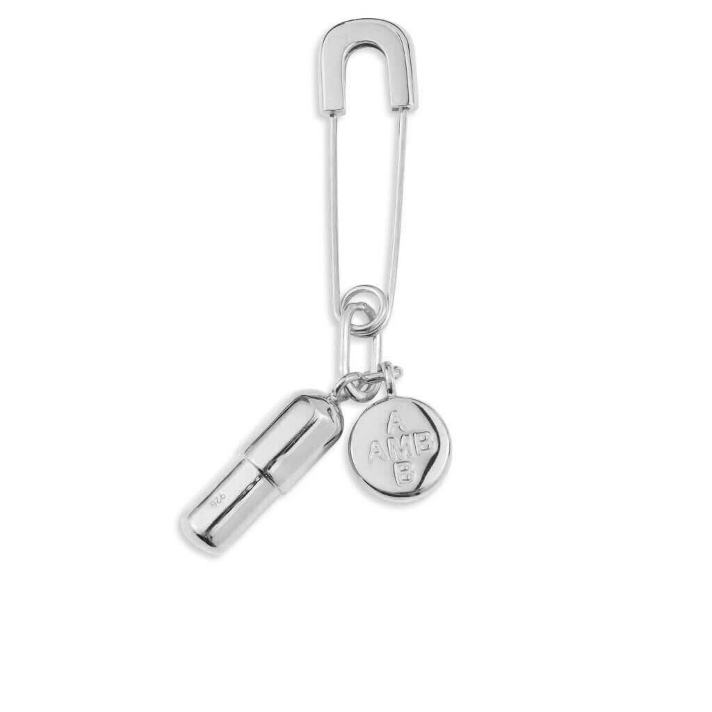 Pill Charm Earring - Silver/No Color