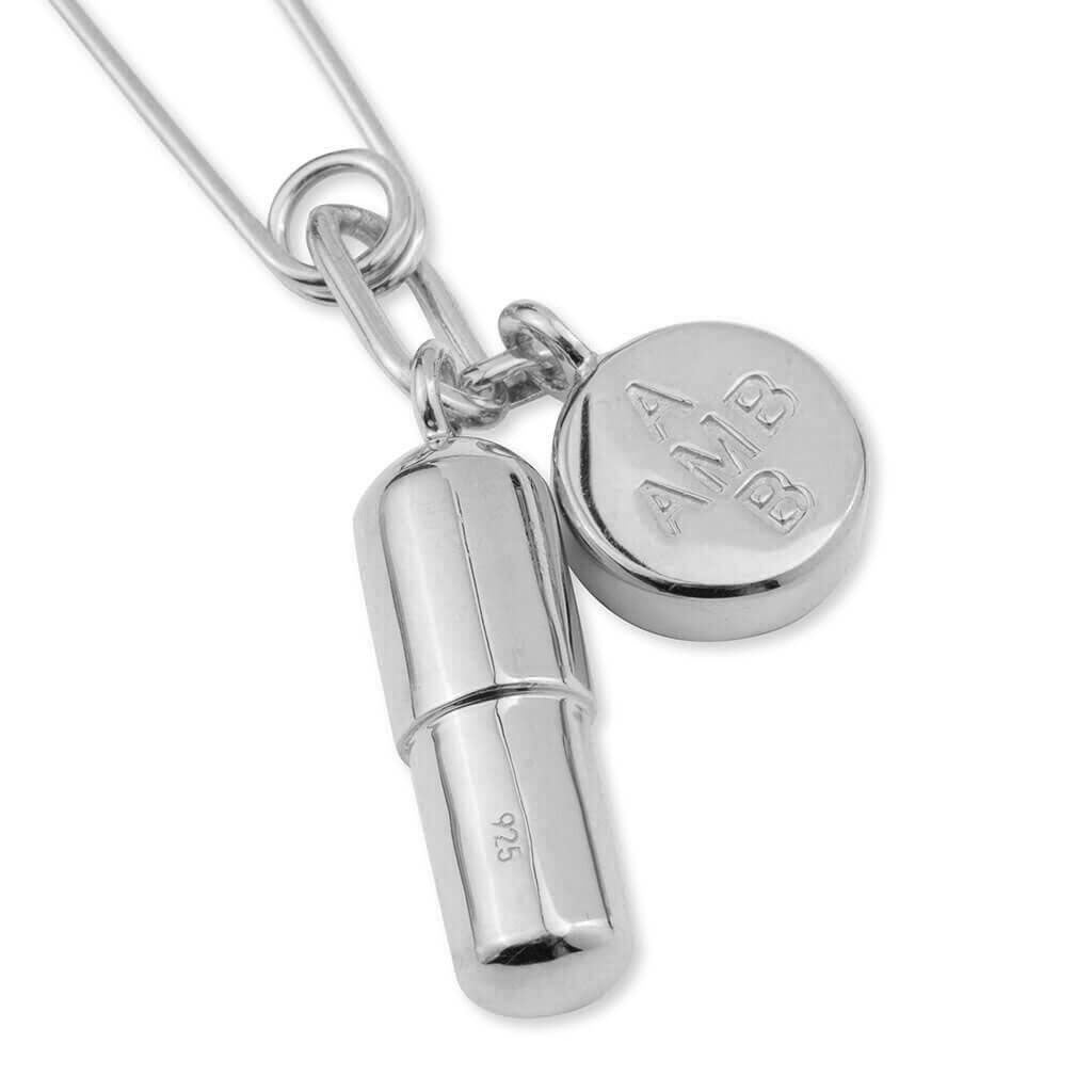 Pill Charm Earring - Silver/No Color