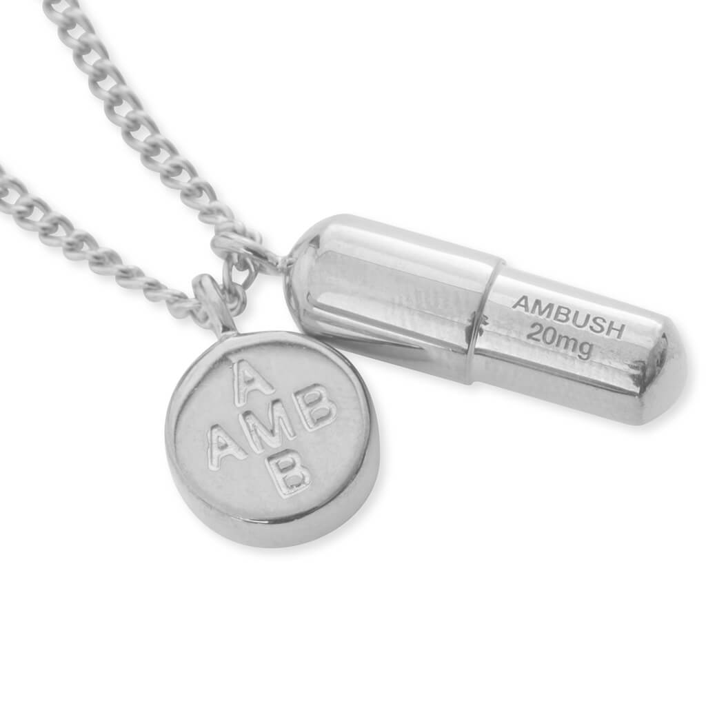 Pill Charm Necklace - Silver