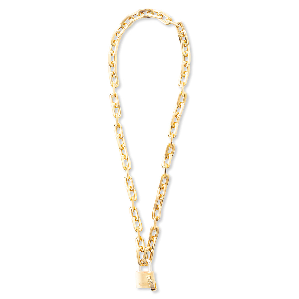 Small Padlock Chain Necklace - Gold/Gold