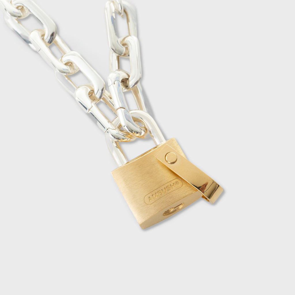 Small Padlock Chain Necklace - Silver/Gold