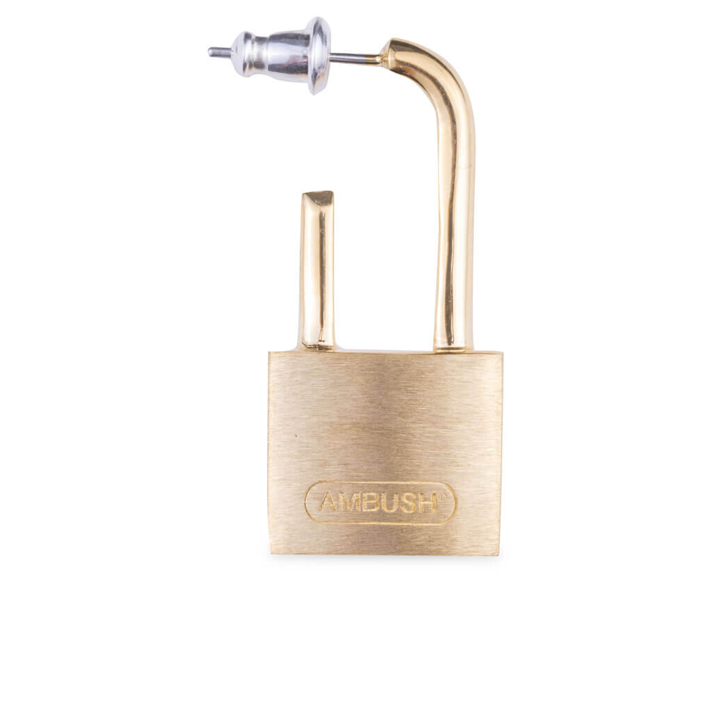 Small Padlock Earring - Gold