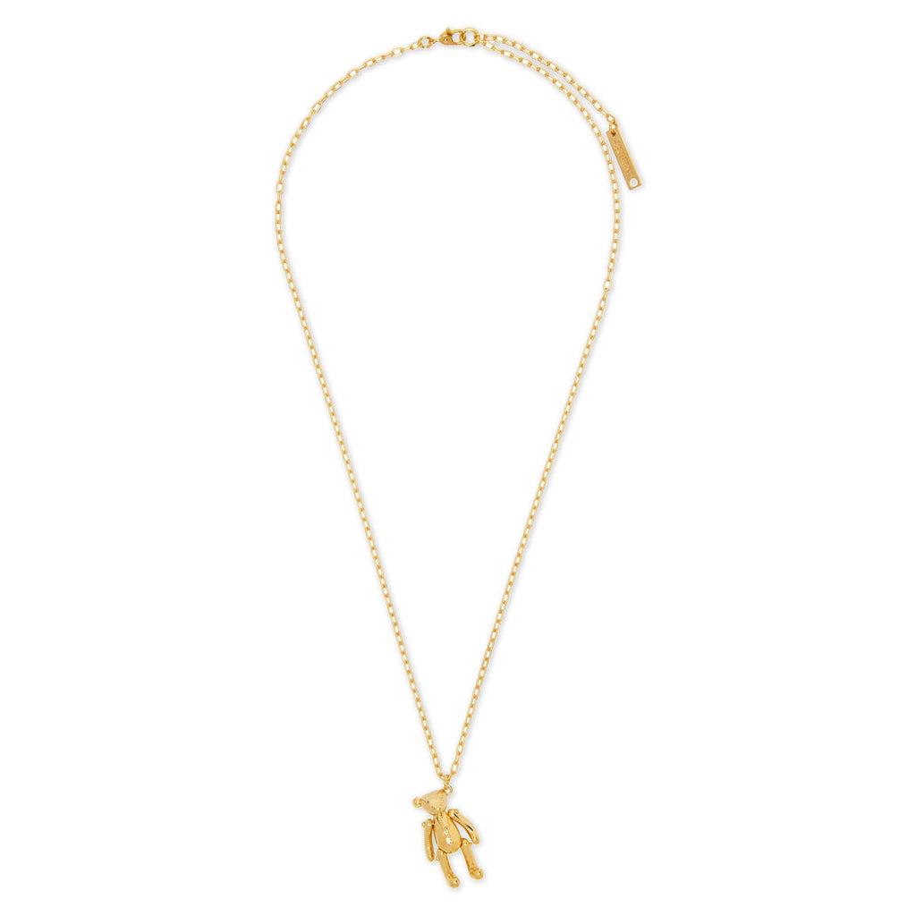 Teddy Bear Charm Necklace - Gold