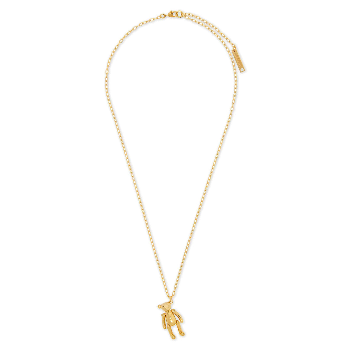 Teddy Bear Charm Necklace - Gold