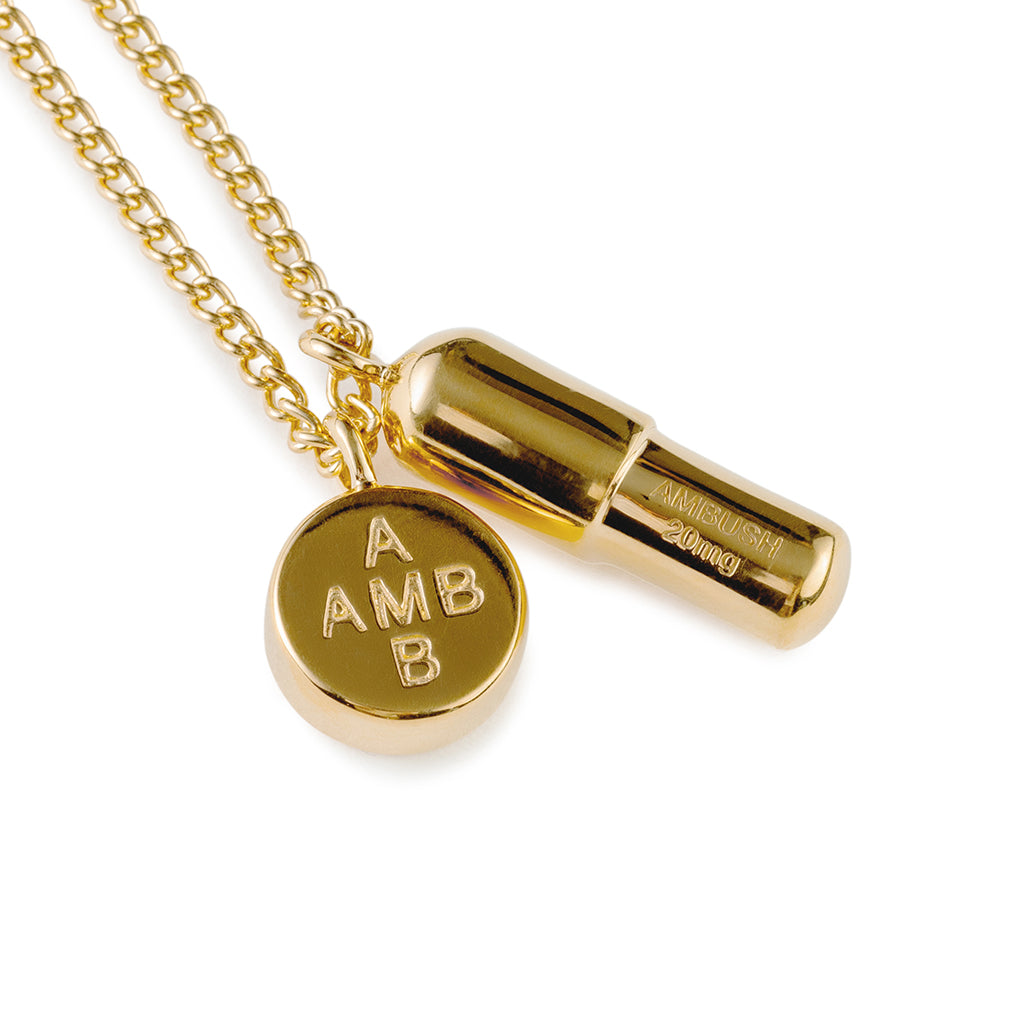 Pill Charm Necklace - Gold