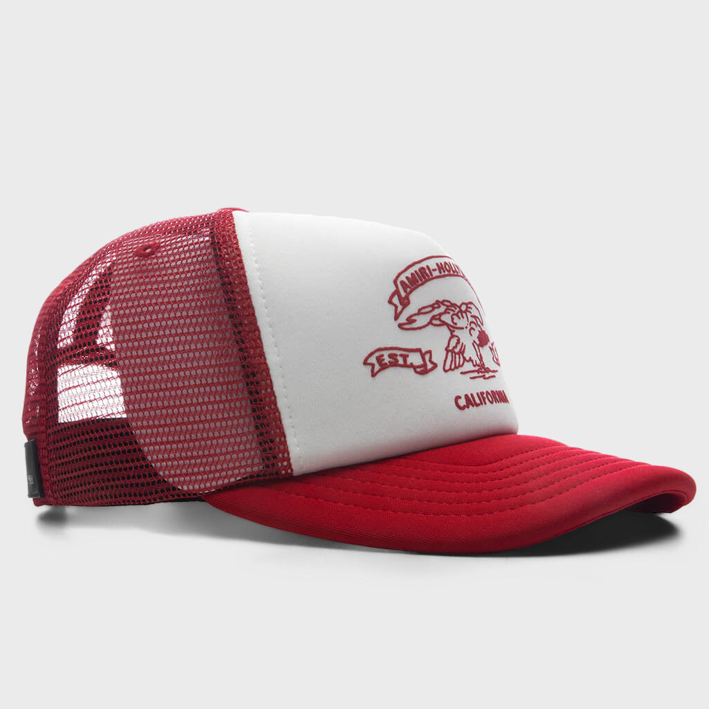 Amiri Eagle Trucker Hat - Red Rose